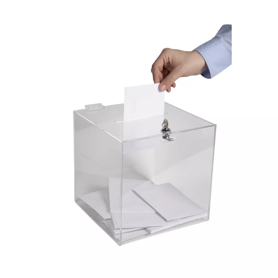 TRANSPARENT SUGG BX W LOCKABLE LID 25...