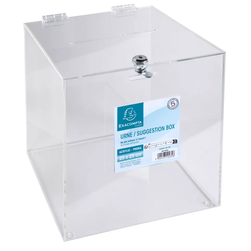 TRANSPARENT SUGG BX W LOCKABLE LID 25...
