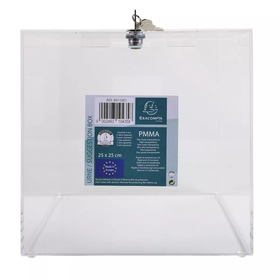 TRANSPARENT SUGG BX W LOCKABLE LID 25...