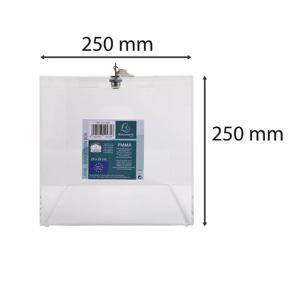TRANSPARENT SUGG BX W LOCKABLE LID 25...