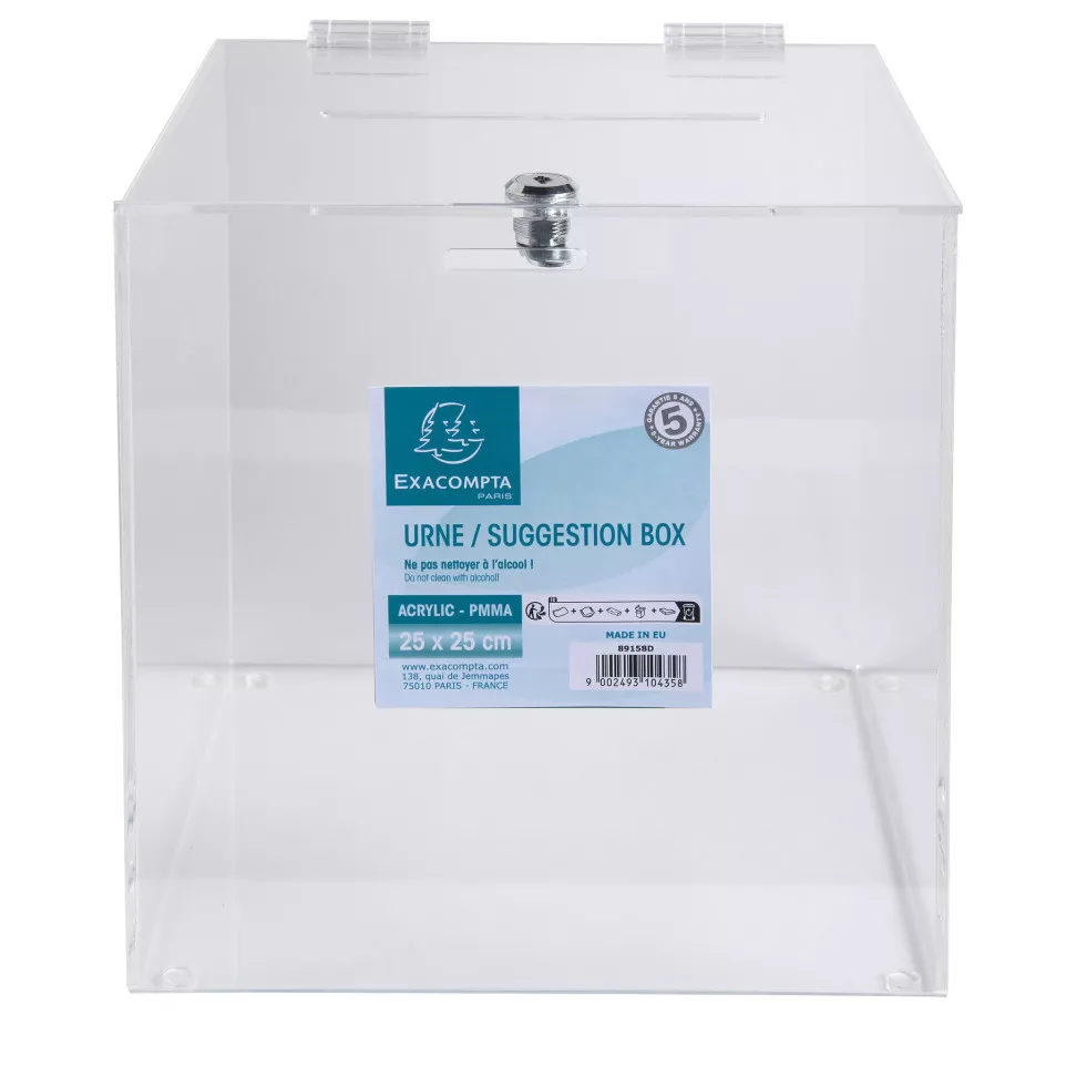 TRANSPARENT SUGG BX W LOCKABLE LID 25...