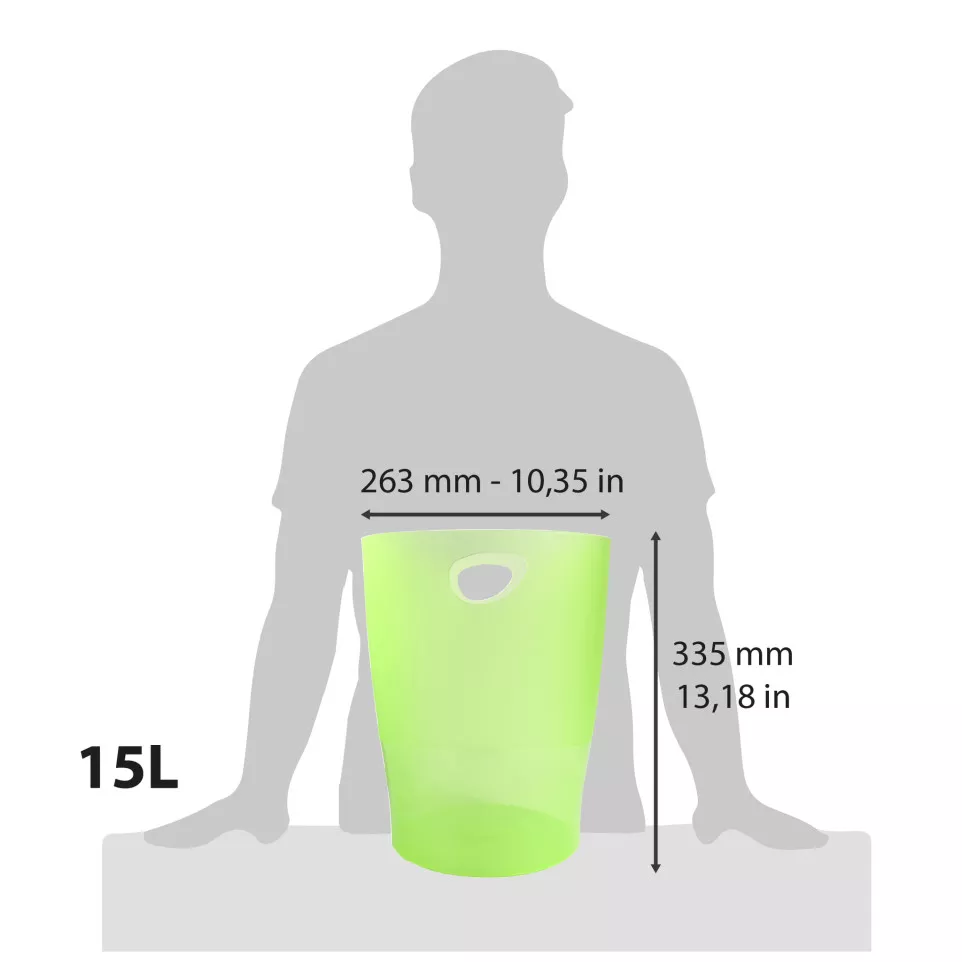 ECOBIN Papiermand 15-L appelgroen...