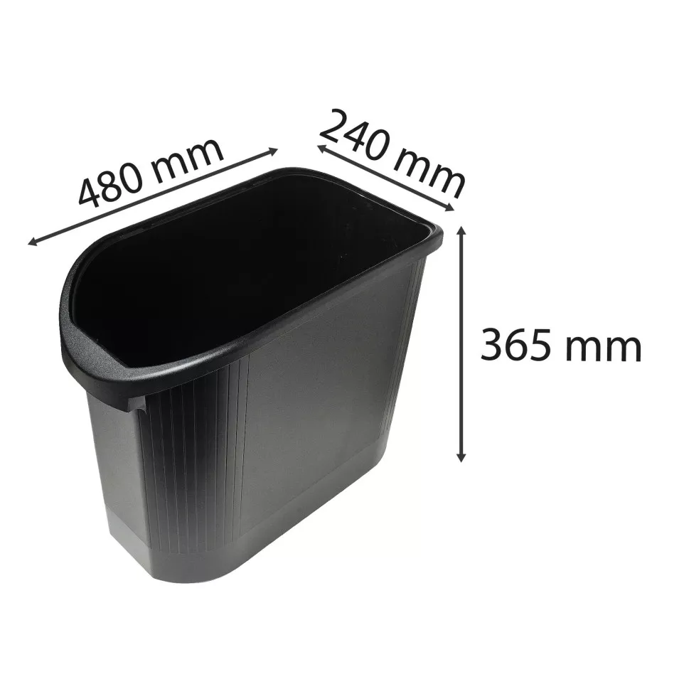 TOPLINE papiermand 26L zwart-/ St.