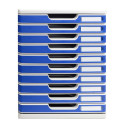 MODULO 10 gesl. Lade-n lichtgrijs/blauw/ St.