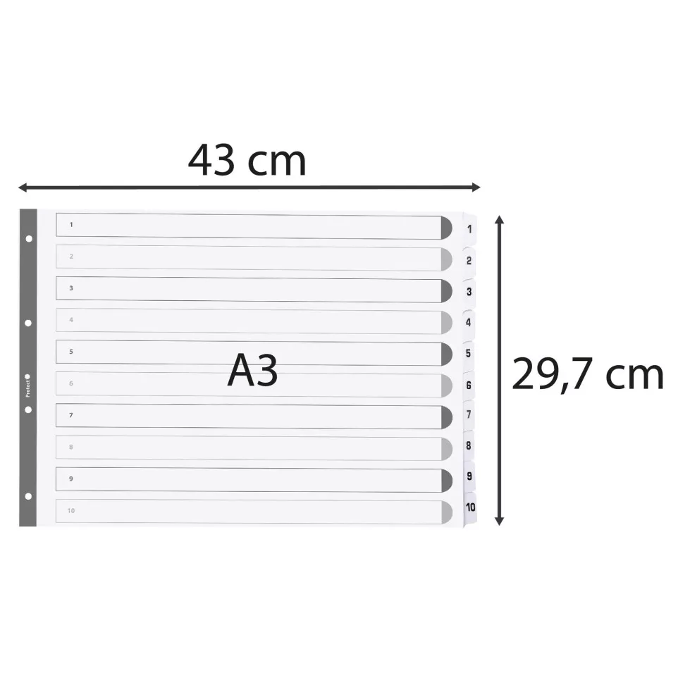 Div Mylar Dividers A3 White 1-10/ Pc.
