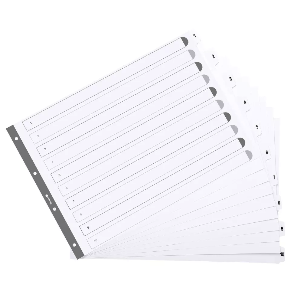 Div Mylar Dividers A3 White 1-10/ Pc.