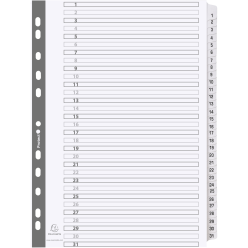 Tabbladen karton 160g A4 1-31 wit-/ St.