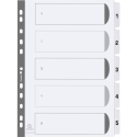 Intercalaires imprimés à touches plastifiées - 5 touches 1 à 5 - A4/ Pce