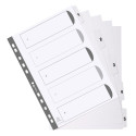 Intercalaires imprimés à touches plastifiées - 5 touches 1 à 5 - A4/ Pce