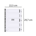 Intercalaires imprimés à touches plastifiées - 5 touches 1 à 5 - A4/ Pce