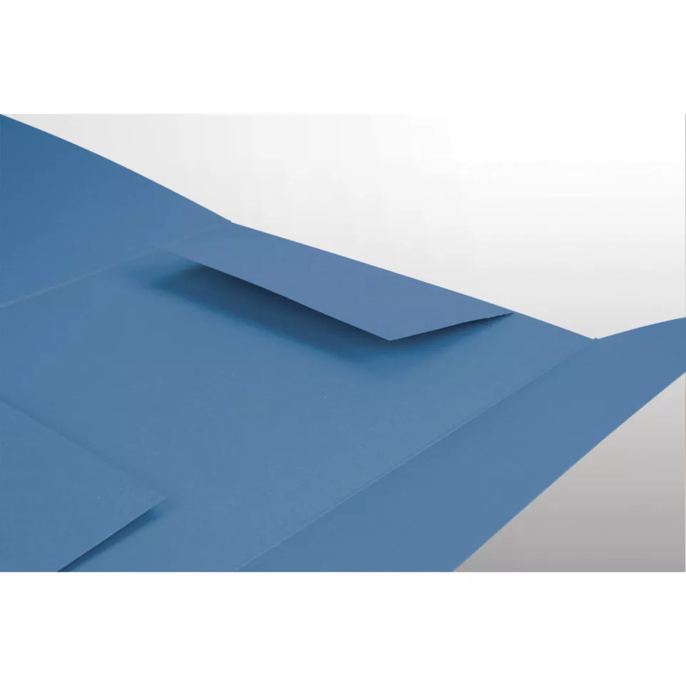 Map met kleppen recycled A4 blauw-/ St.