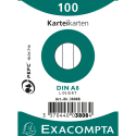 Pk100 Exa Rec Card 7.4x10.5cm Lined Wht/ Pc.