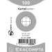 Pk100 Exa Rec Cards 55x74 Square Wht/ Pc.