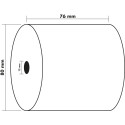 Bobine pour tickets de caisse 76x80 mm - 1 pli offset extra-blanc 60g/m2./ Pce