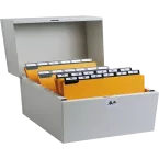 Exacompta - Vertical Record Card Filing Box - 128x183x210mm in Size - Suitable for A6 Record Cards/ Pc.