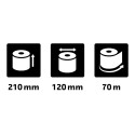 Exacompta Ref: 52122E - 210 x 120mm, 57gsm Telex Paper Rolls, For Telex Teleprinter Machines, 2-Ply Self Copy Chemical Paper, 25