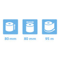 Exacompta Ref: 44839E - 80 x 80mm, 48gsm Thermal Paper Receipt Till Rolls, For Cash Registers, Tills, EPOS, POS Terminal Card Pa