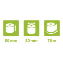 Exacompta Ref: 43818E - 80 x 72mm, 48gsm Thermal Paper Receipt Till Rolls, For Cash Registers, Tills, EPOS, POS Terminal Card Pa