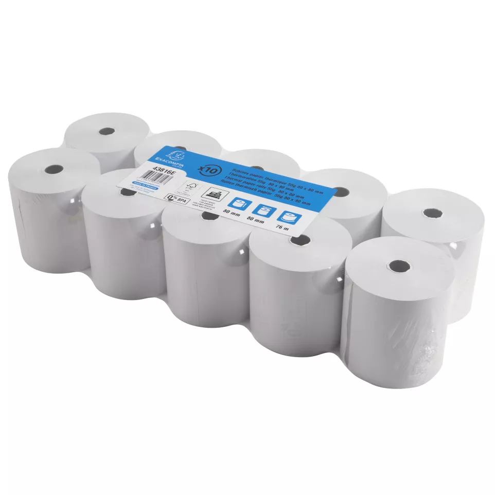 Bobine pour tickets de caisse 80x72mm...