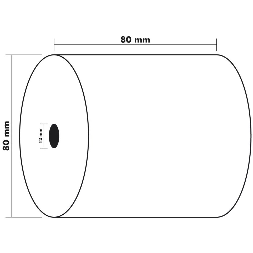Bobine pour tickets de caisse 80x70mm...