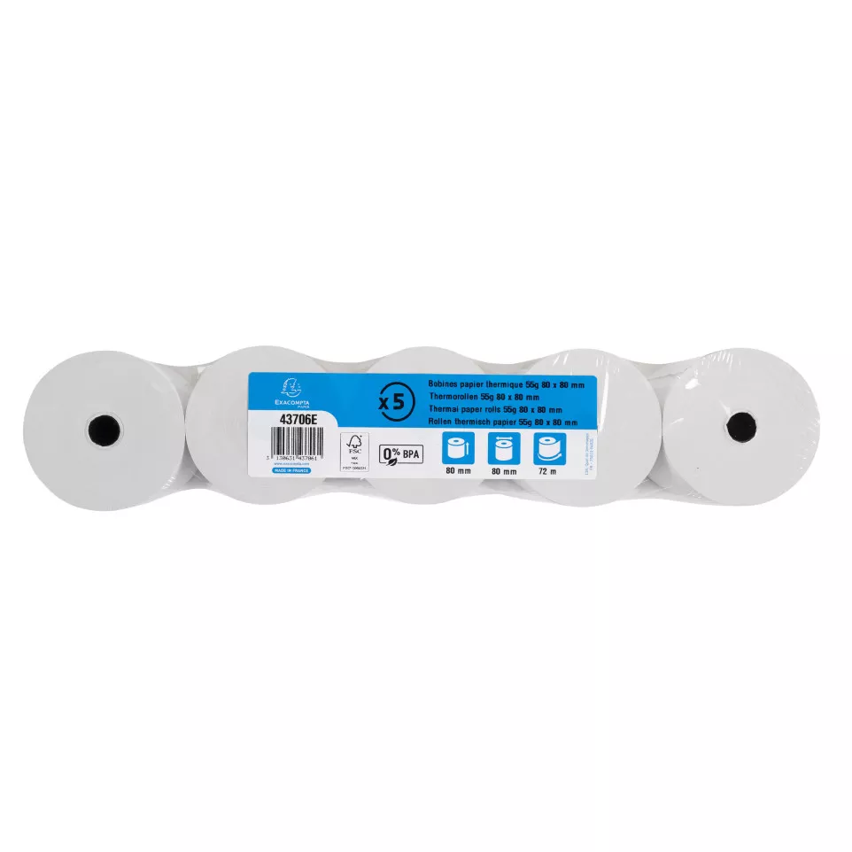 Bobine pour tickets de caisse 80x70mm...