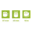 Exacompta Ref: 40753E - 57 x 40mm, 55gsm Thermal Paper Receipt Till Rolls, For PDQ Credit Card Machines, Card Readers, EPOS, POS