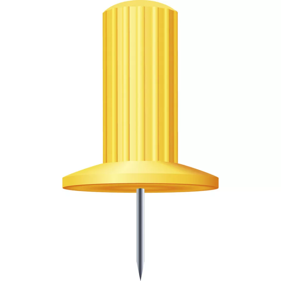 25 prikbordsp.Papic 10mm diam geel-/ St.