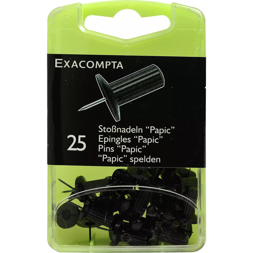 25 prikbordsp.Papic 10mm diam zwart-/...