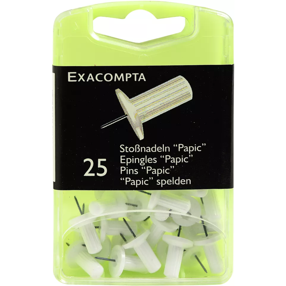 25 prikbordsp.Papic 10mm diam wit-/ St.