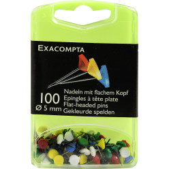 100 plat prikbordsp.-uni 8mm 5mmdiam ass/ St.