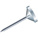 Boîte de 100 épingles à tête plate unie - Hauteur de pointe 8mm - 5mm de diamètre/ Pce