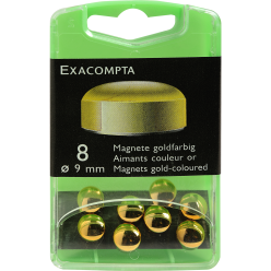  8 magneten F9 - 9mm diam goud-/ St.