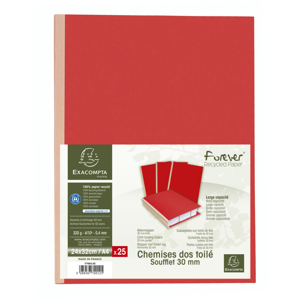 Esselte C26 EUROBOX 390326160 Project File Folder With Button Closure 25 X 35 Cm Spine 6 Cm Red Pack Of 5
