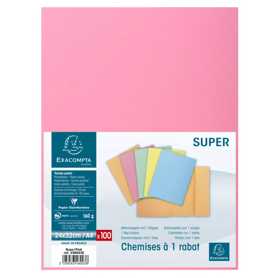 Paquet 100 chemises 1 rabat SUPER 160...