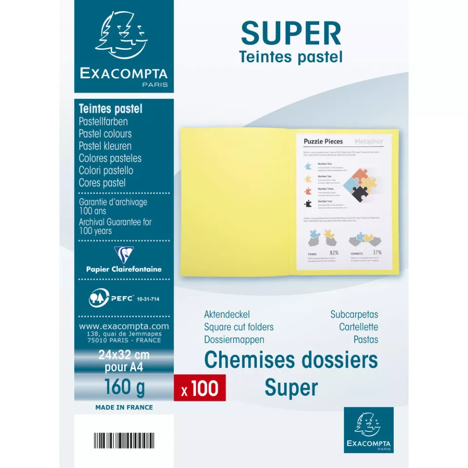 Pk 100 Folders SUPER 160 Salmon/ Pc.