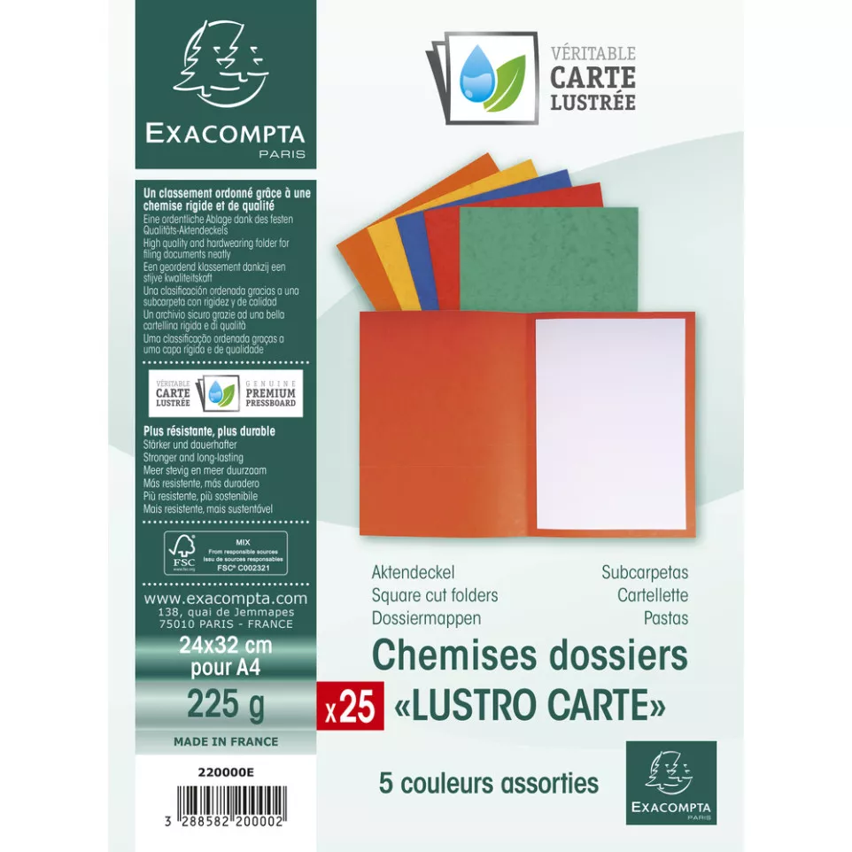 Paquet de 25 Chemises Lustro-Carte...