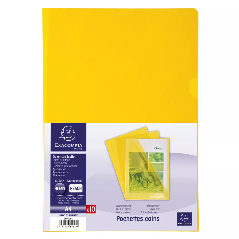 Pk 10 Cut Flush Fldr PVC A4 0.13mm...