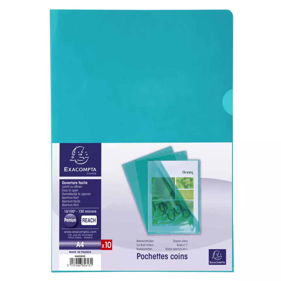Sachet de 10 pochettes coin PVC lisse...