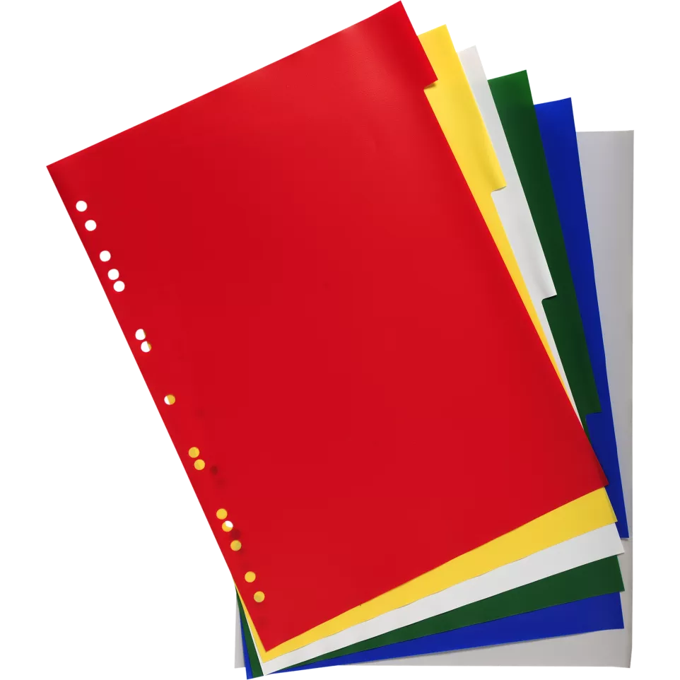 Tabbladen PP soepel A4+ 6 tabs ass-/ St.