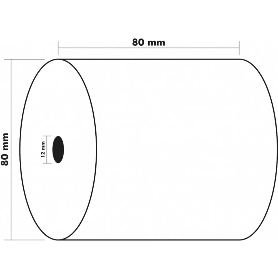 Bobine pour tickets de caisse 80x70mm...