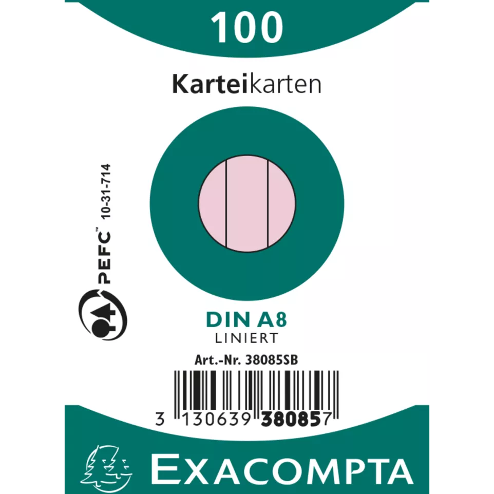 Pk100 Exa Rec Card 5.5x7.4cm Line...