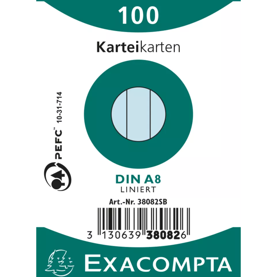 Pk100 Exa Rec Card 5.5x7.4cm Line...