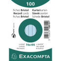 Pk100 Exa Rec Card 7.5x10.5cm Lined Blue/ Pc.