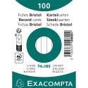 Paquet 100 fiches sous film - bristol ligné non perforé 74x105mm/ Pce