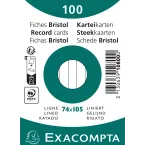 Paquet 100 fiches sous film - bristol ligné non perforé 74x105mm/ Pce