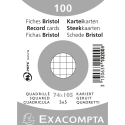 Pk100 Exa Rec Cards 7.4x10.5 Square Wht/ Pc.