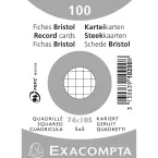 Paquet 100 fiches sous film - bristol quadrillé 5x5 non perforé 74x105mm/ Pce