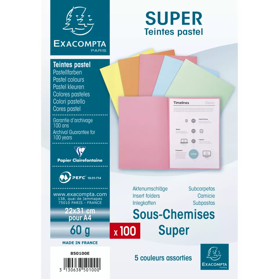 Pack of 100 folders SUPER 60 -...