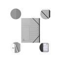 Trieur agrafé avec élastiques intérieur noir 12 compartiments - A4/ Pce