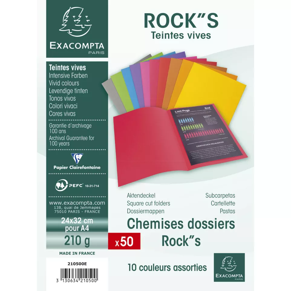 Paquet de 50 chemises ROCK''S 210 -...